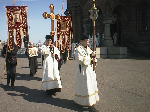 A procession celebrated by the Russian Orthodox Church. Image courtesy of Wikipedia.